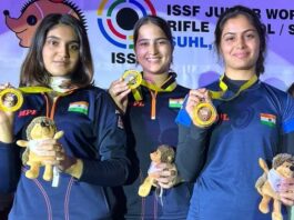 ISSF Junior World Cup 2022 Rhythm Sangwan Manu Bhakar Esha Singh Win Gold In 25m Pistol event sports breaking news today