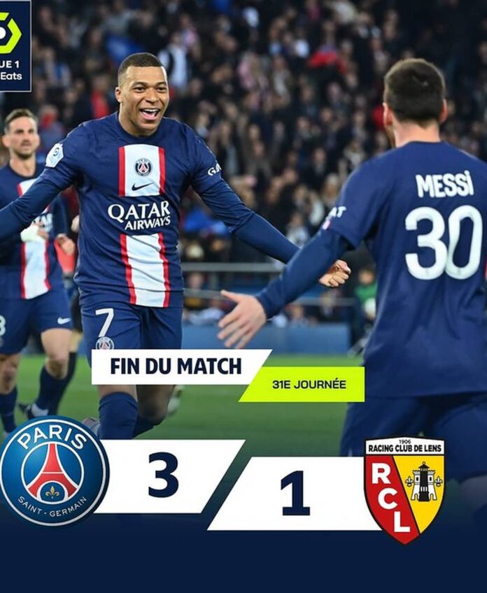 Ligue 1 PSG reached the top after defeating Lens, Messi and Embappé scored 1-1 goals latest sports news in hindi