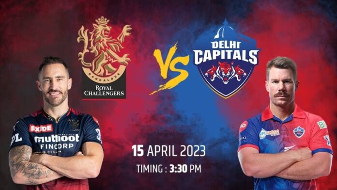 IPL 2023 double header day, first match between rcb and dc, updates and head to head records