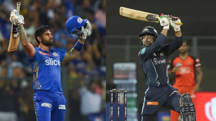 IPL 2023 Suryakumar yadav reaches on 3rd position for orange cap race, Rashid khan grabs purple cap