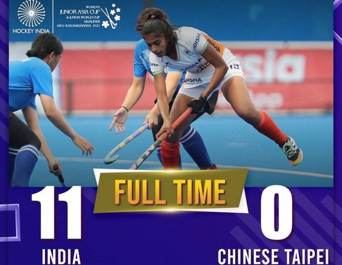 Women's Junior Asia Cup Team India reached the semi-finals, trounced Chinese Taipei 11-0 latest sports news in hindi