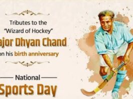 National Sports Day today, nation paying Tributes to the Wizard of Hockey' Major Dhyan Chand on his birth anniversary