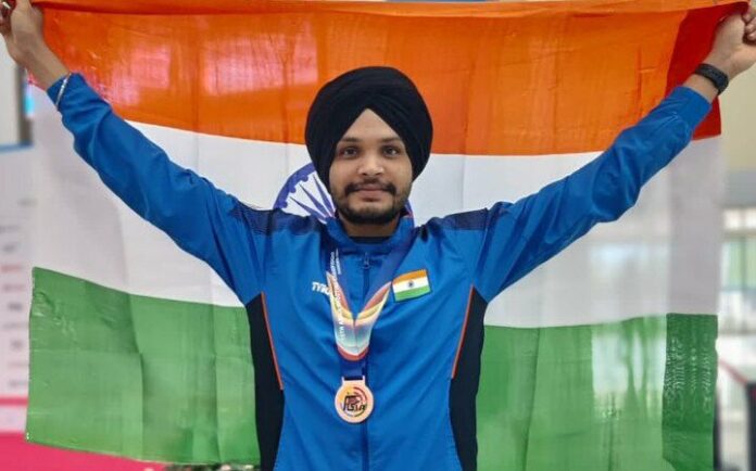 Asian Shooting Championship shooter Sarabjot Singh wins bronze and secured Olympic Quota in Men's 10m Air Pistol event