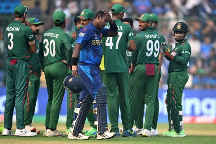 icc world cup 2023 sri lanka vs bangladesh shakib al hasan angelo mathews