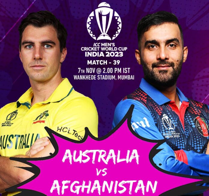 World Cup 2023 aus vs afg match day, crucial match for securing spot in semifinal, updates and record, playing xi