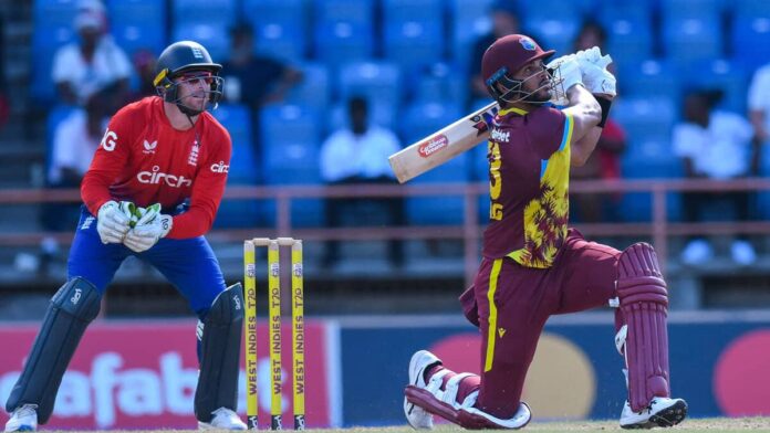 WI vs ENG 2nd t20, west indies beat England by 10 runs, brilliant innings by brandon king