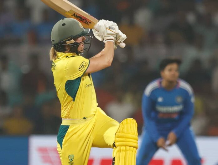 IND W vs AUS W 2nd t20, australia beat india by 6 wickets to level the series, Ellyse Perry shines in her 300th international game