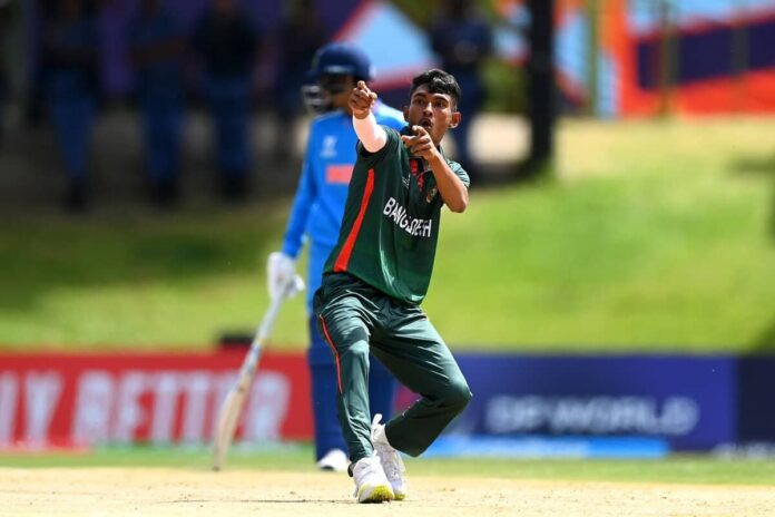 ICC U-19 WC Bangladesh's bowler maruf mridha has been fined for breaching ICC Code of Conduct during the clash against India