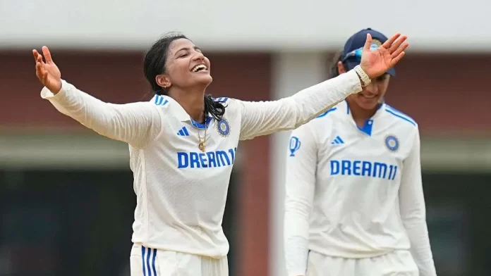 IND W Vs SA W Test match India Women team defeated South Africa, Sneh rana took 10 Wickets