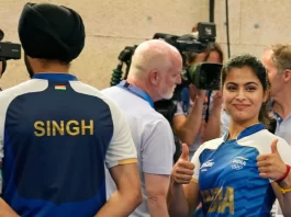 Paris 2024 Olympics Day 4 Manu Bhaker and Sarabjot Singh wins bronze in 10m air pistol mixed team